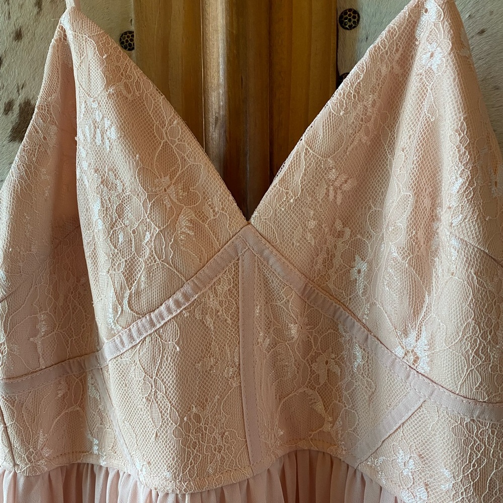 Blush pink long pleated dress SOLD - Picture 2 of 4
